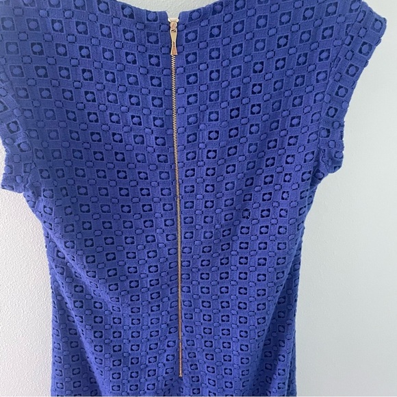 KATE SPADE NEW YORK Guipure Lace A-Line Mini Dress Cap-Sleeve Blue Women's 10 - Picture 8 of 13